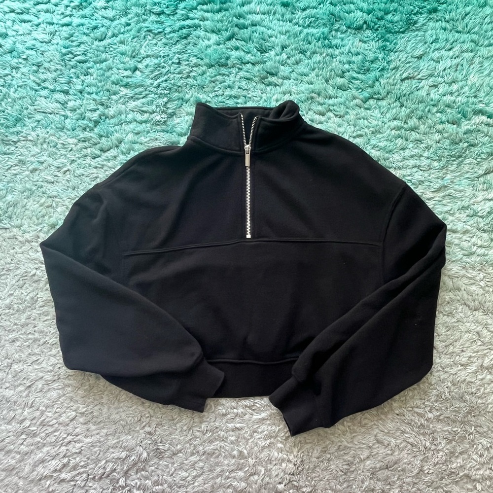 Black Half-Zip Women's Top
